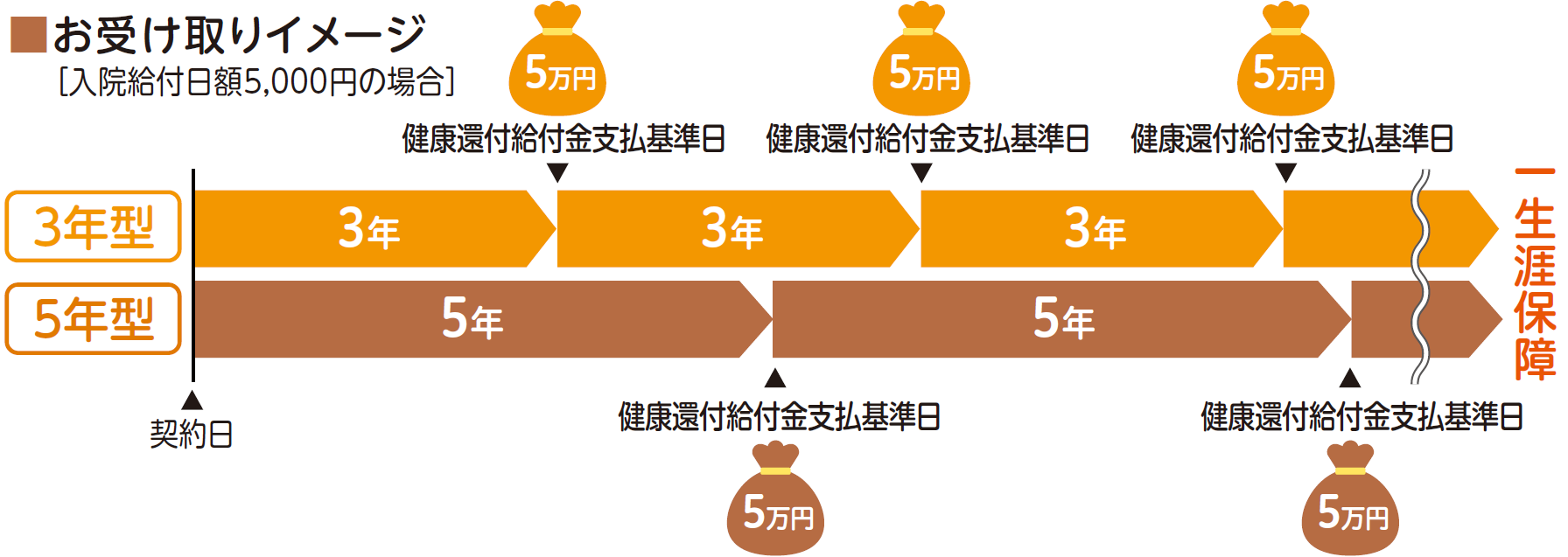 チューリッヒ生命-終身医療保険プレミアムZ-健康還付給付金支払基準日-型タイプイメージ