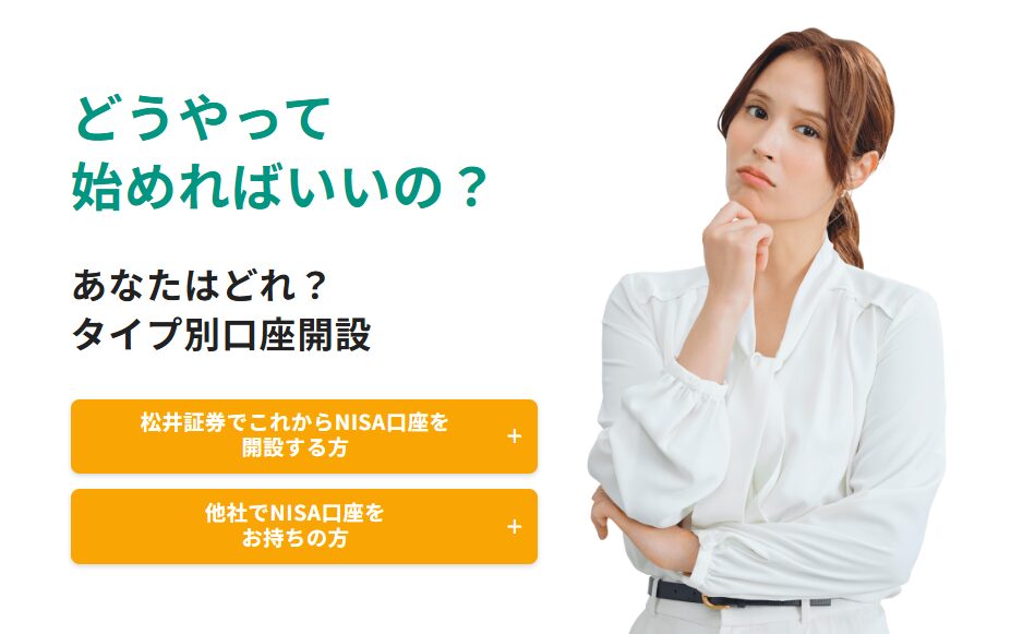 松井証券NISANのタイプ別口座開設方法
